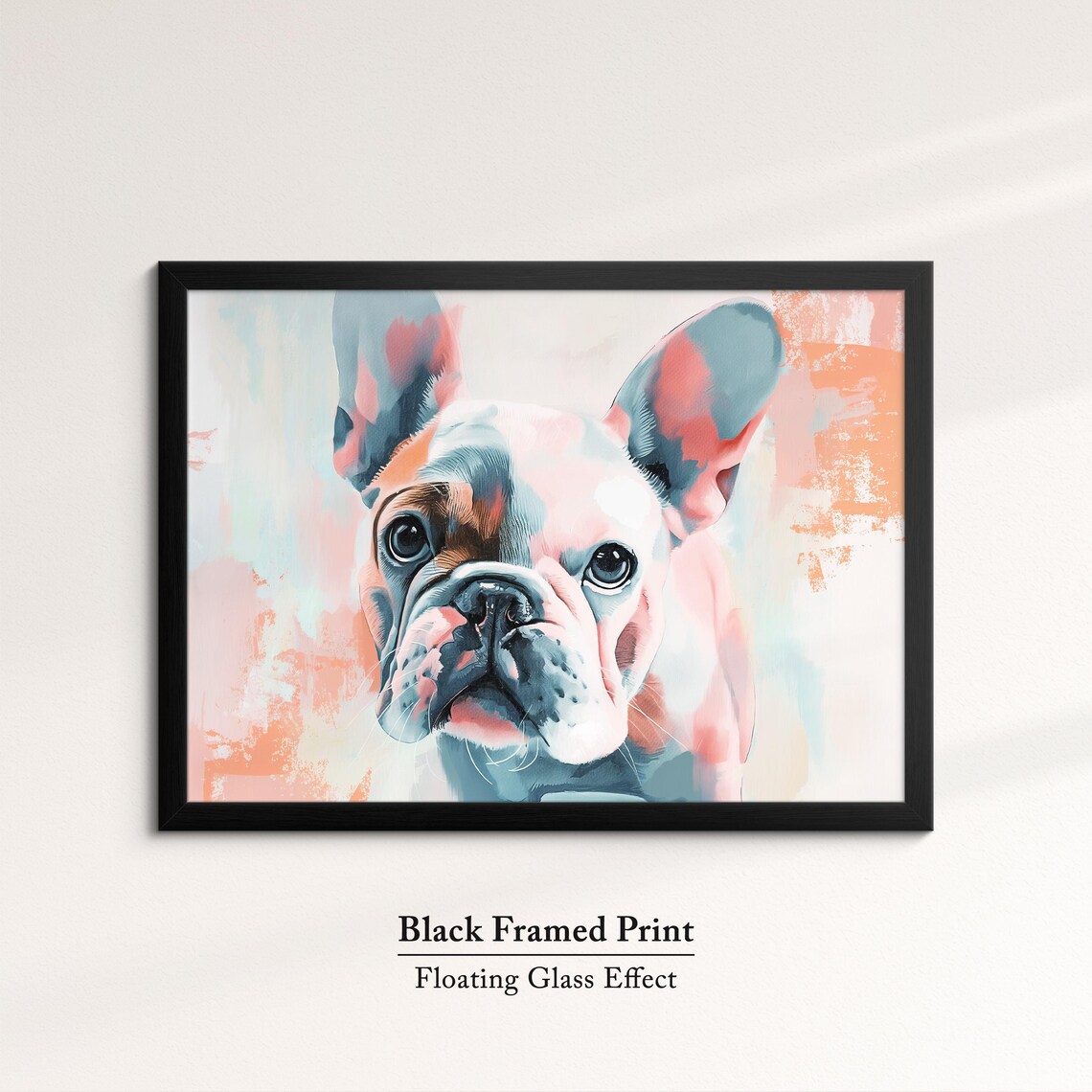French Bulldog Soft Blush Pastel Watercolor Portrait Dog Art Poster - Image 8