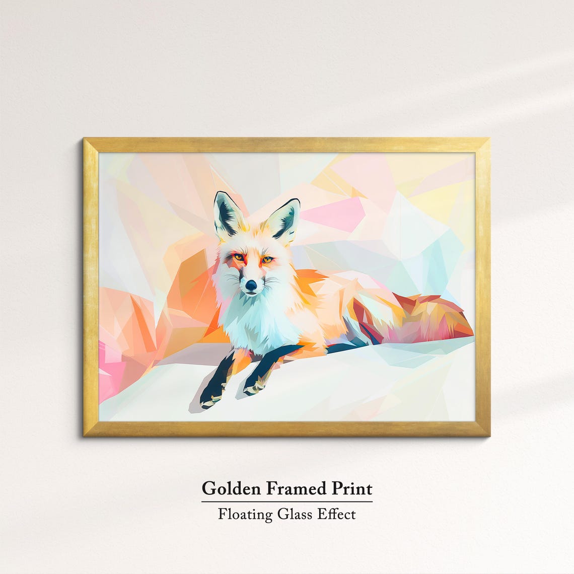 Fox Geometric Low Poly Pastel Abstract Modern Wildlife Wall Poster - Image 5