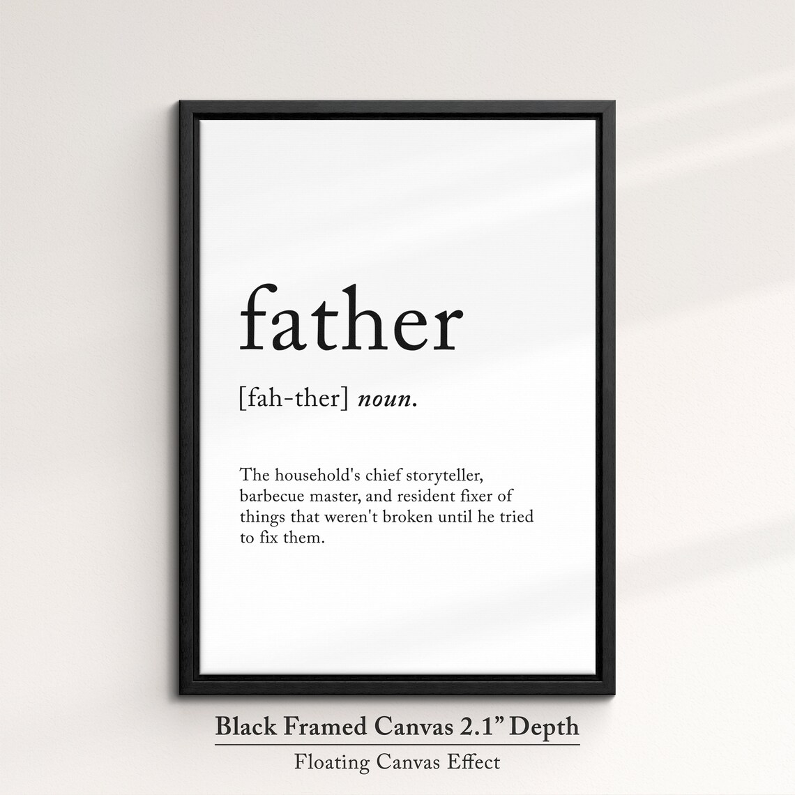 Father Funny Definition Dictionary Quote Minimalist Framed Print Framed Wall Art Poster Home Decor Interior Funny Gifts For Dad - Image 2