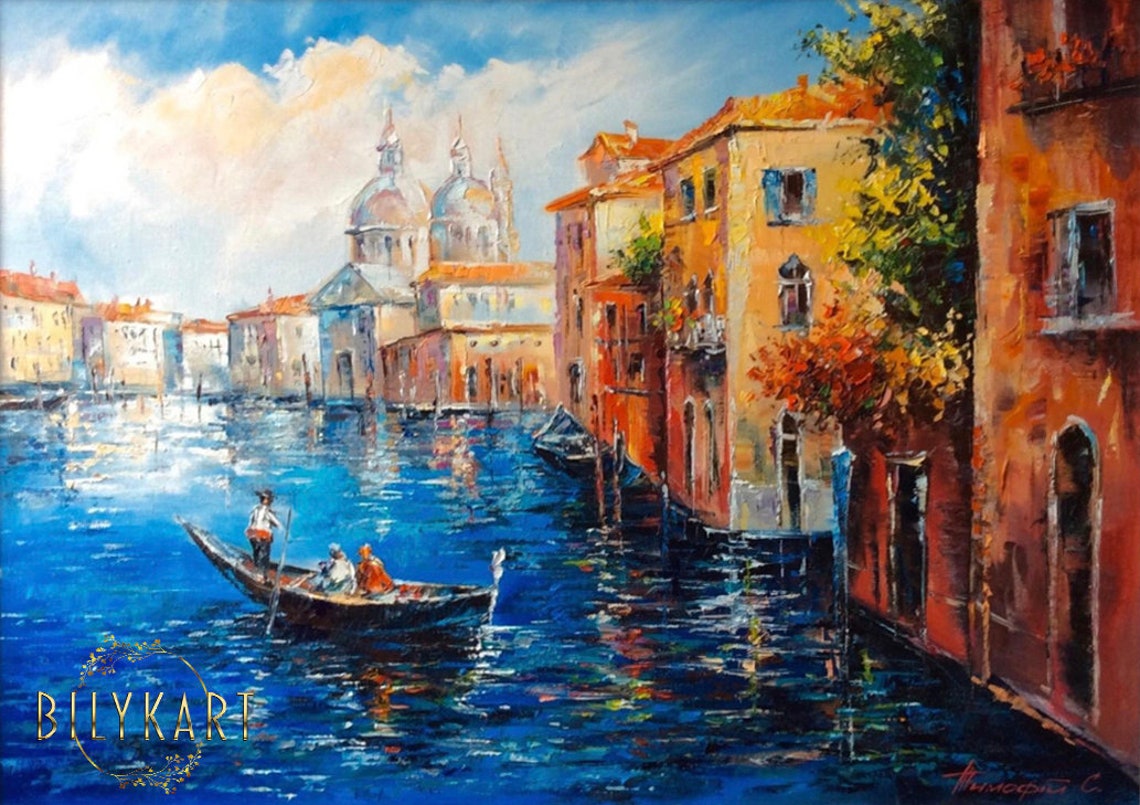 The Grand Canal Venice Painting On Large Italian Wall Painting Venetian Wall Art Italian Cityscape Oil Painting Of Venice Italy Art