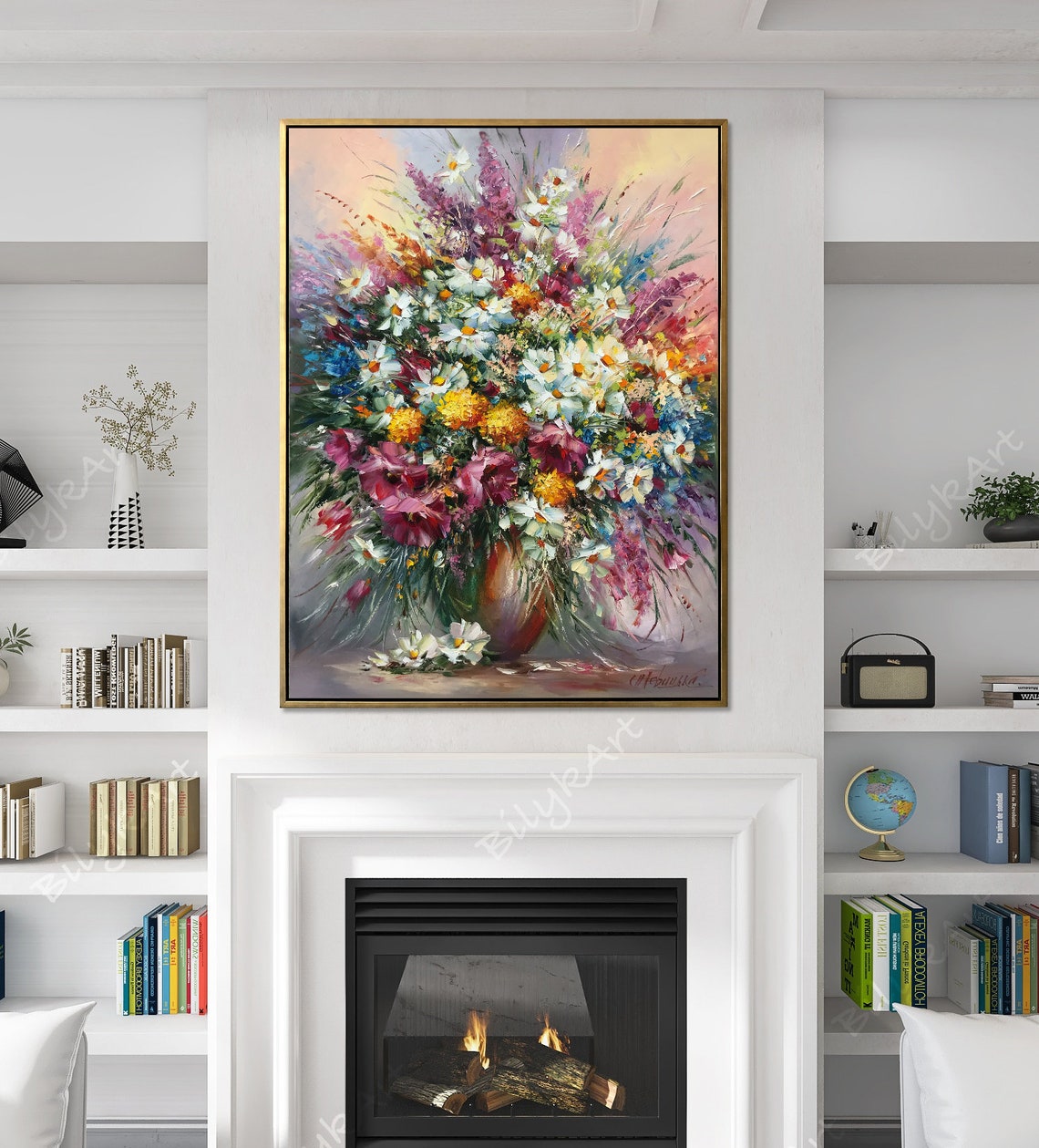 Wildflower Bouquet Copper Vase Oil Painting Meadow Floral Art Poster - Image 2