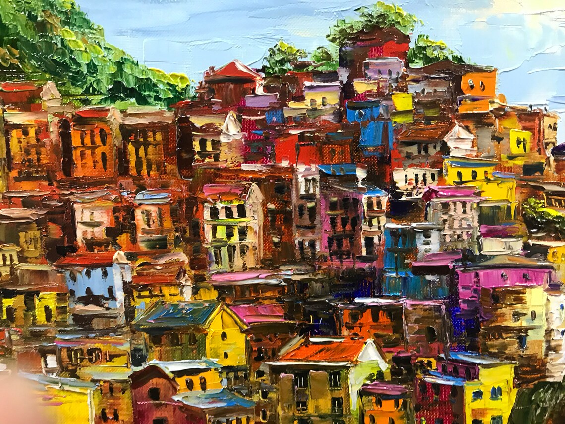 Manarola Cinque Terre Italian Landscape Art Print - Image 2