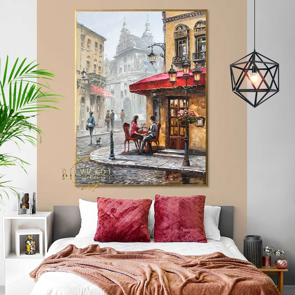 Paris Cafe at Night, Oil-Painting-Style Poster - Image 2