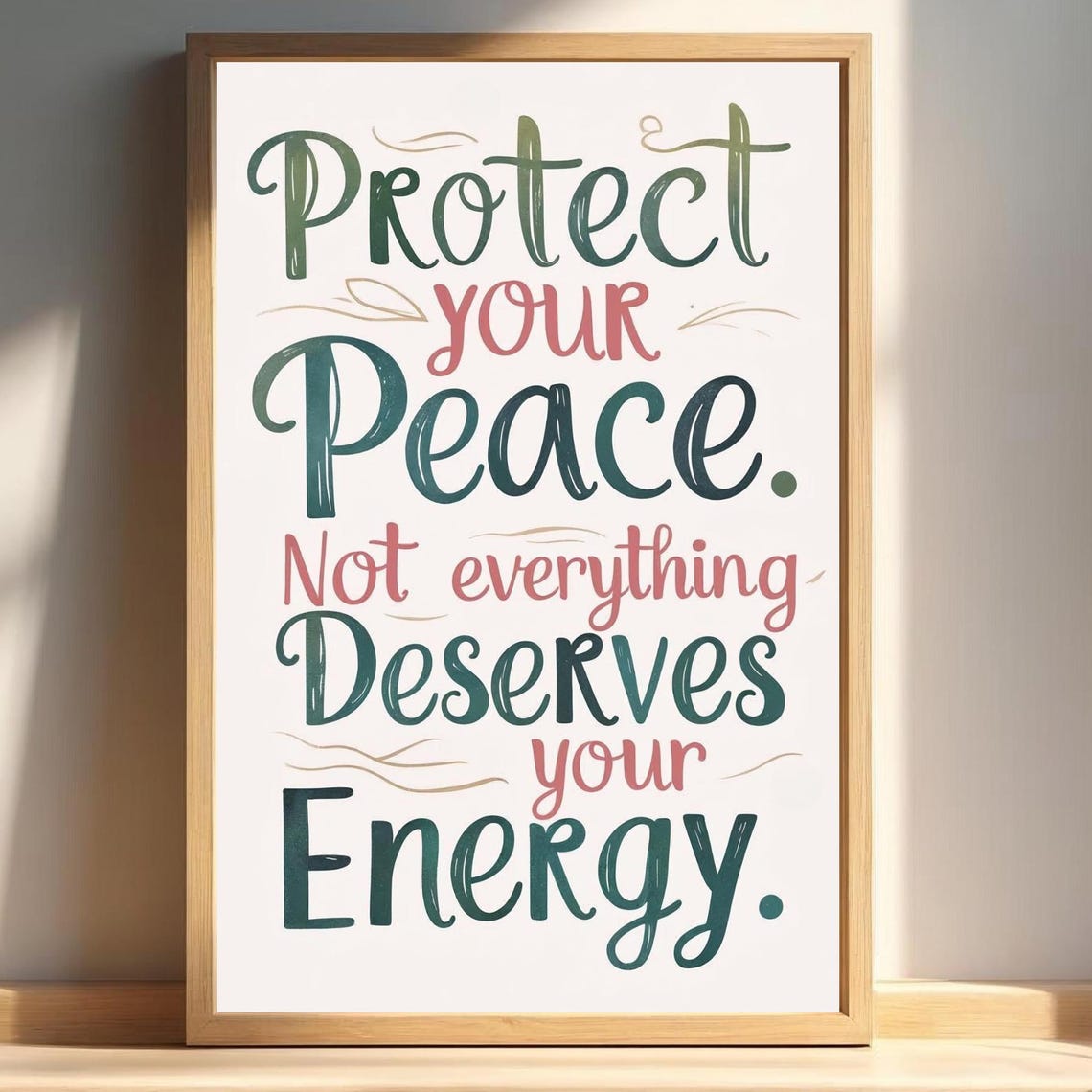 Protect Your Peace Boundaries Poster for Home Office Wall Decor Art