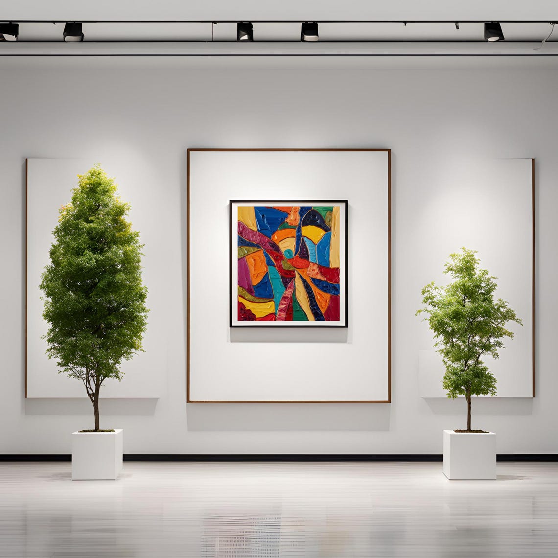 Chromatic Symphony Bold Abstract Impasto Swirl Modern Poster - Image 3