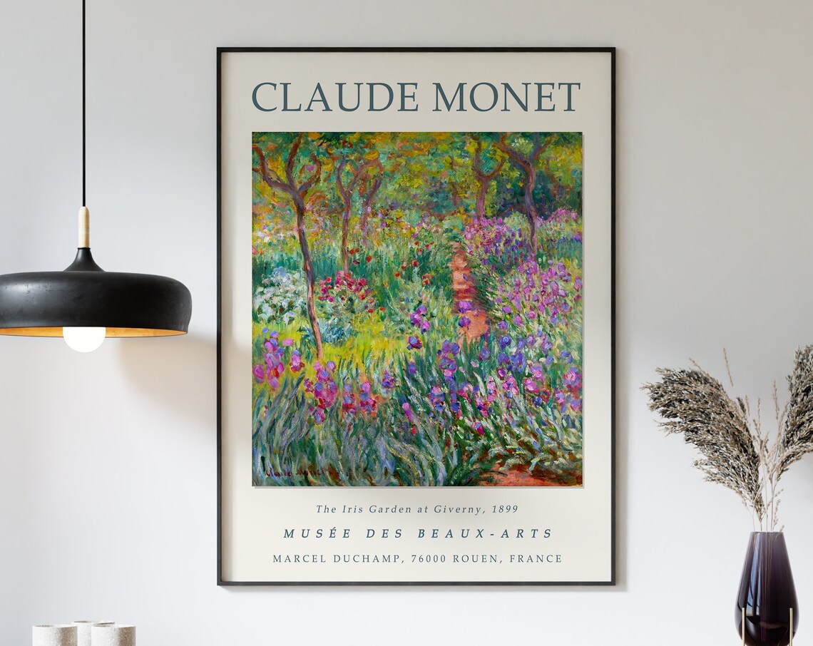 Claude Monet Iris Garden at Giverny Art Print - Image 3