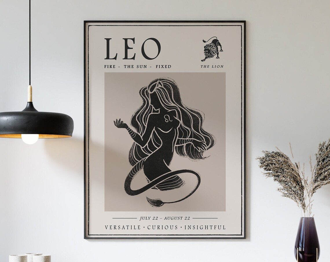 Leo Star Sign Astrology Poster, Boho Decor Print - Image 3