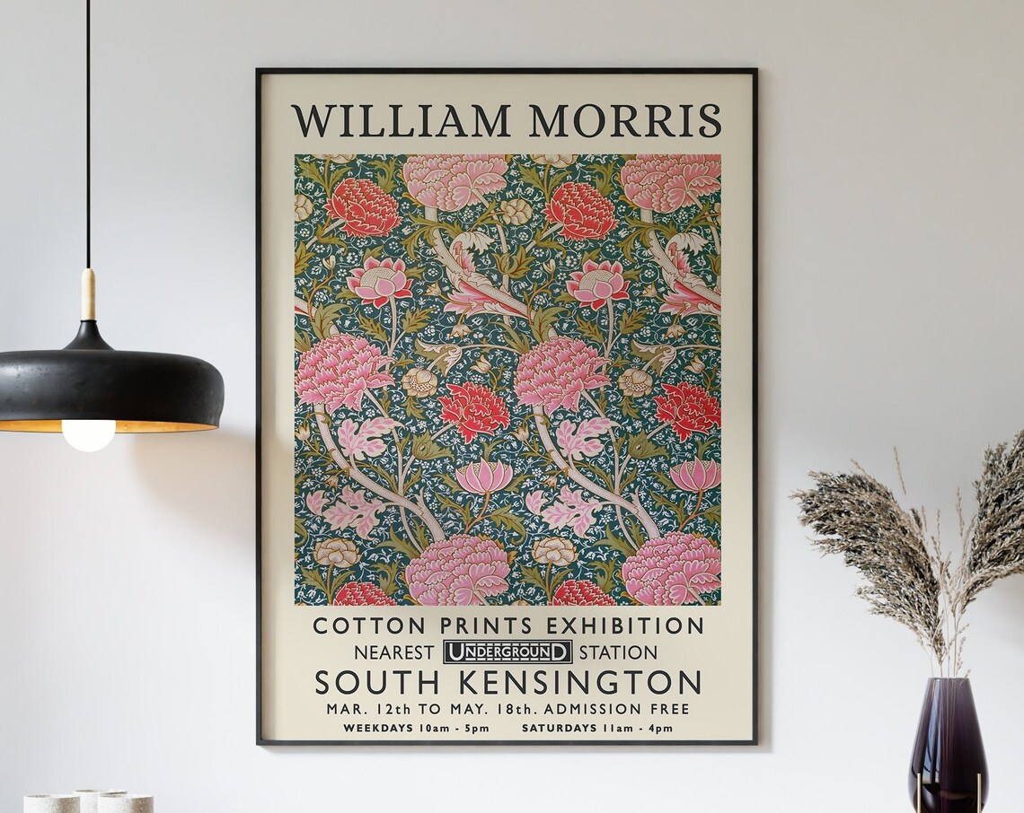 William Morris Floral Textile Exhibition South Kensington Poster - Image 3