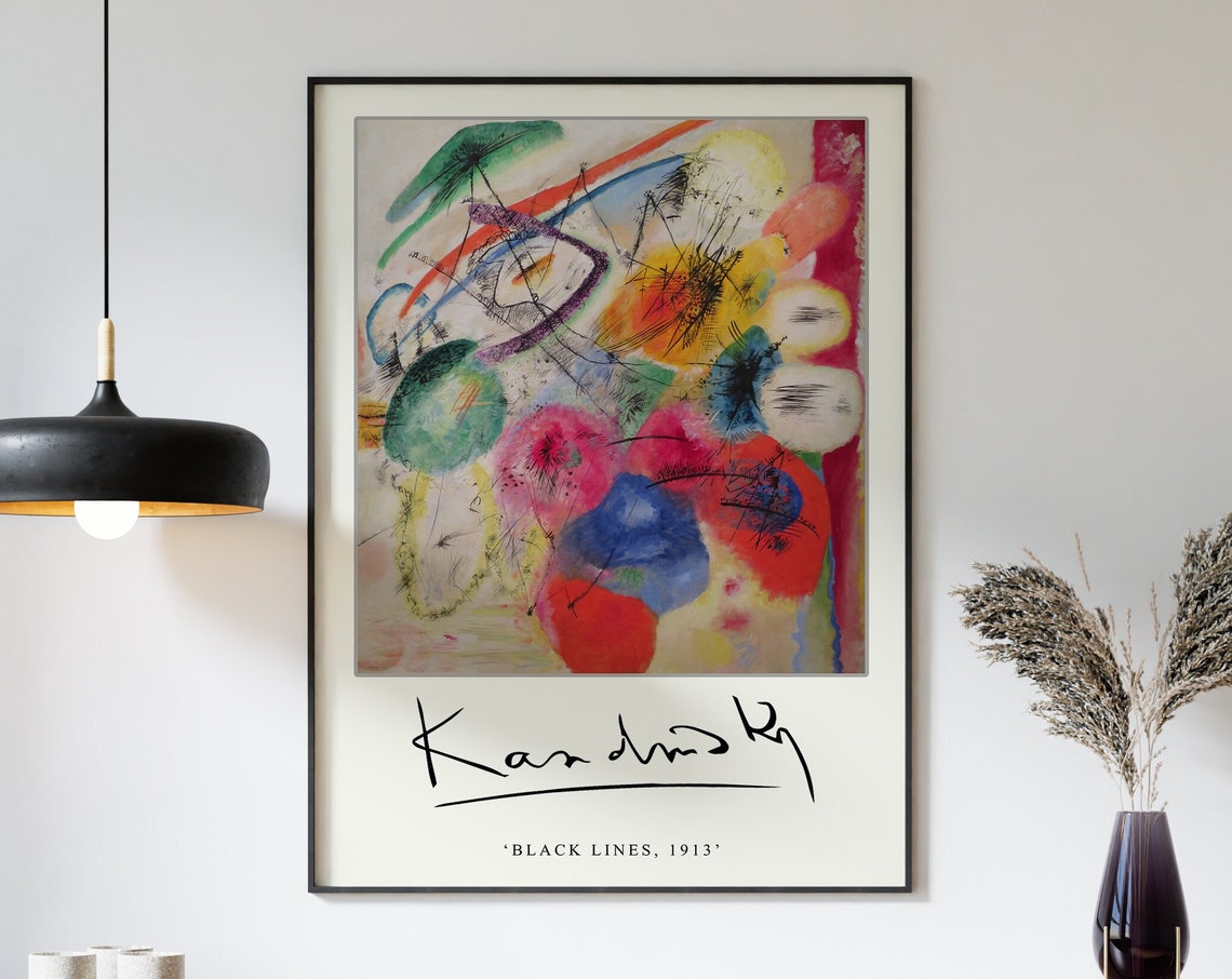 Kandinsky Black Lines Bauhaus Art Print - Image 3