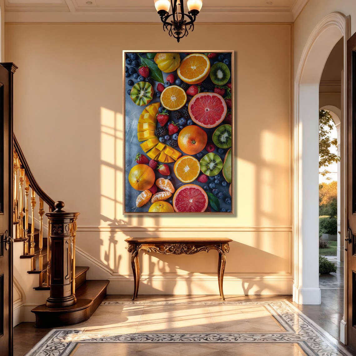 Vibrant Fresh Fruits Wall Art Colorful Fruit Photography Print Bright Kitchen Wall Decor Healthy Food Vertical Poster Ready To Hang - Image 3