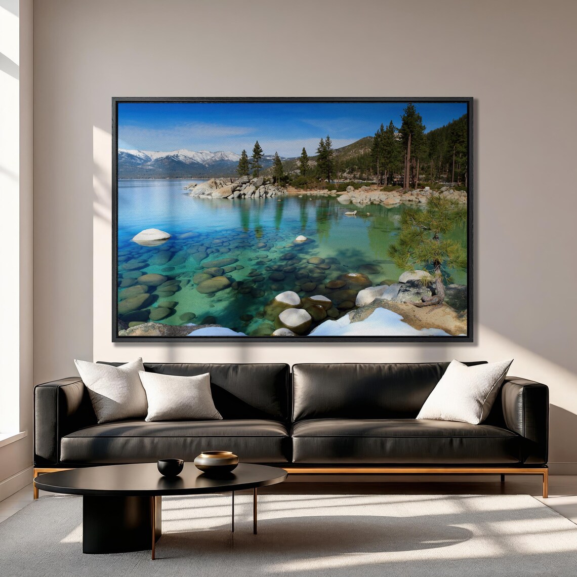 Crystal Clear Lake Tahoe With Granite Boulders And Snowy Peaks Poster - Image 4