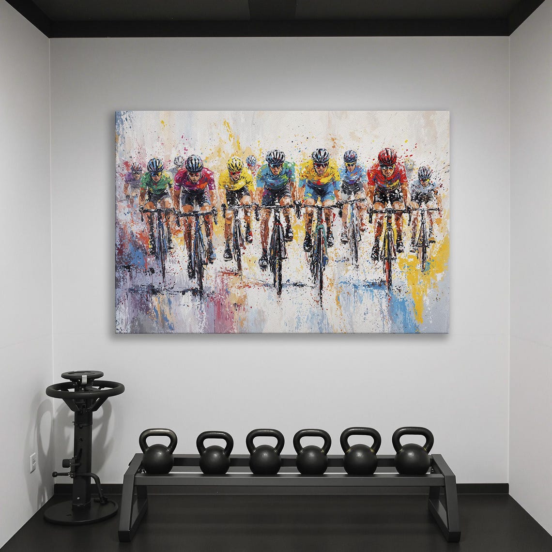 Bicycle Road Race Peloton Impressionist Painting Sports Poster - Image 2