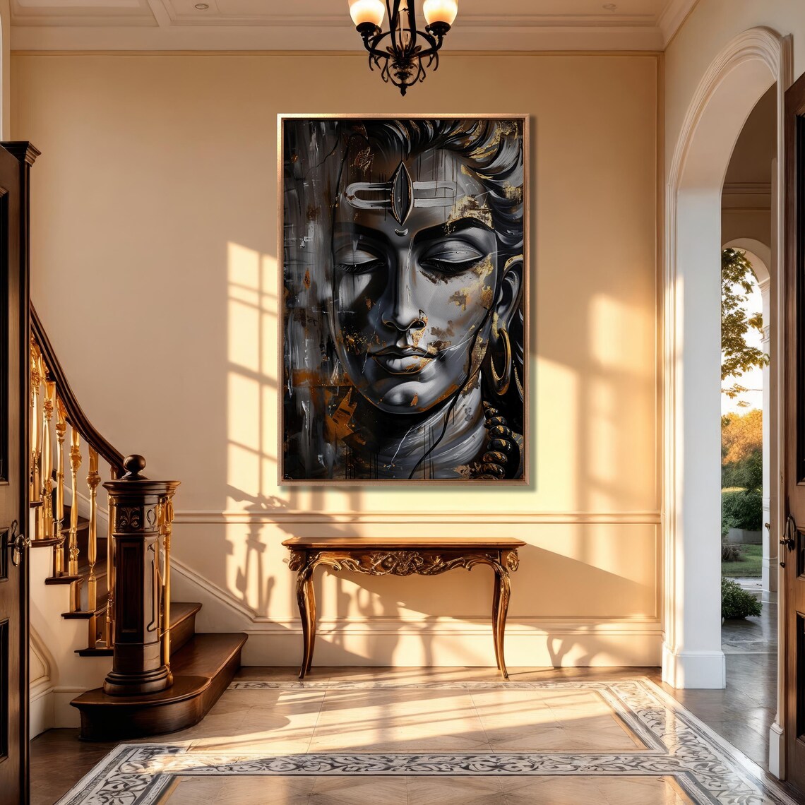 Majestic Shiva Abstract Spiritual Wall Art Print - Image 3