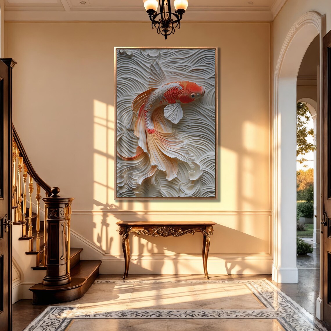 Koi Fish Art Print, Asian-Inspired Wall Decor - Image 3