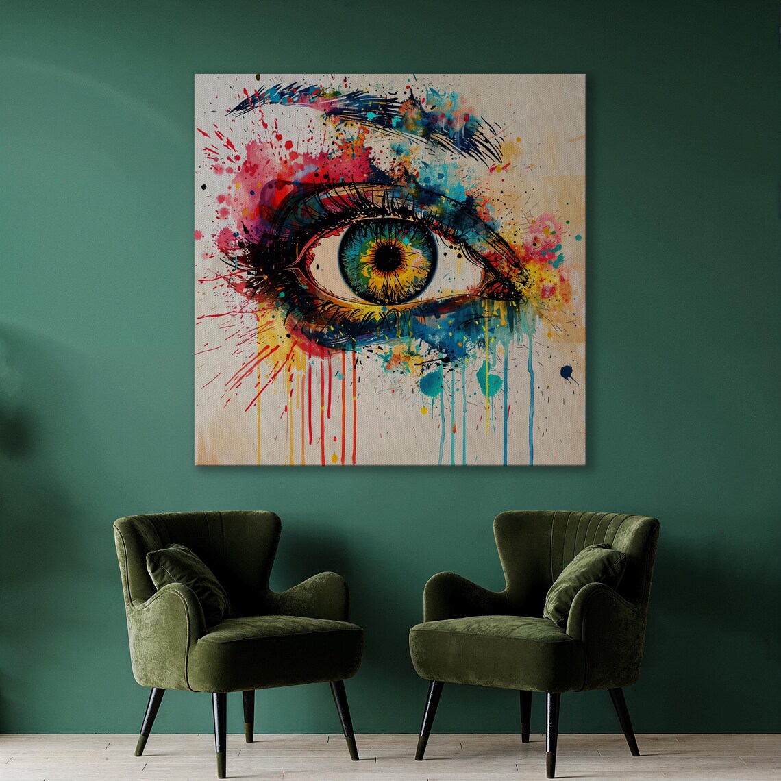Colorful Eye Pop Art Painting Print, Abstract Decor - Image 2