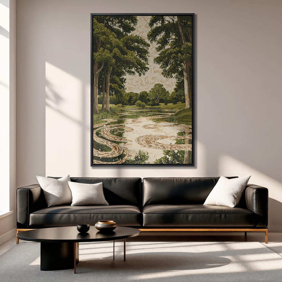 Nature Landscape Extra Large Framed Print Green Trees And Pond Wall Art Scenic Forest Scene Decor Gift For Home Ready To Hang - Image 6