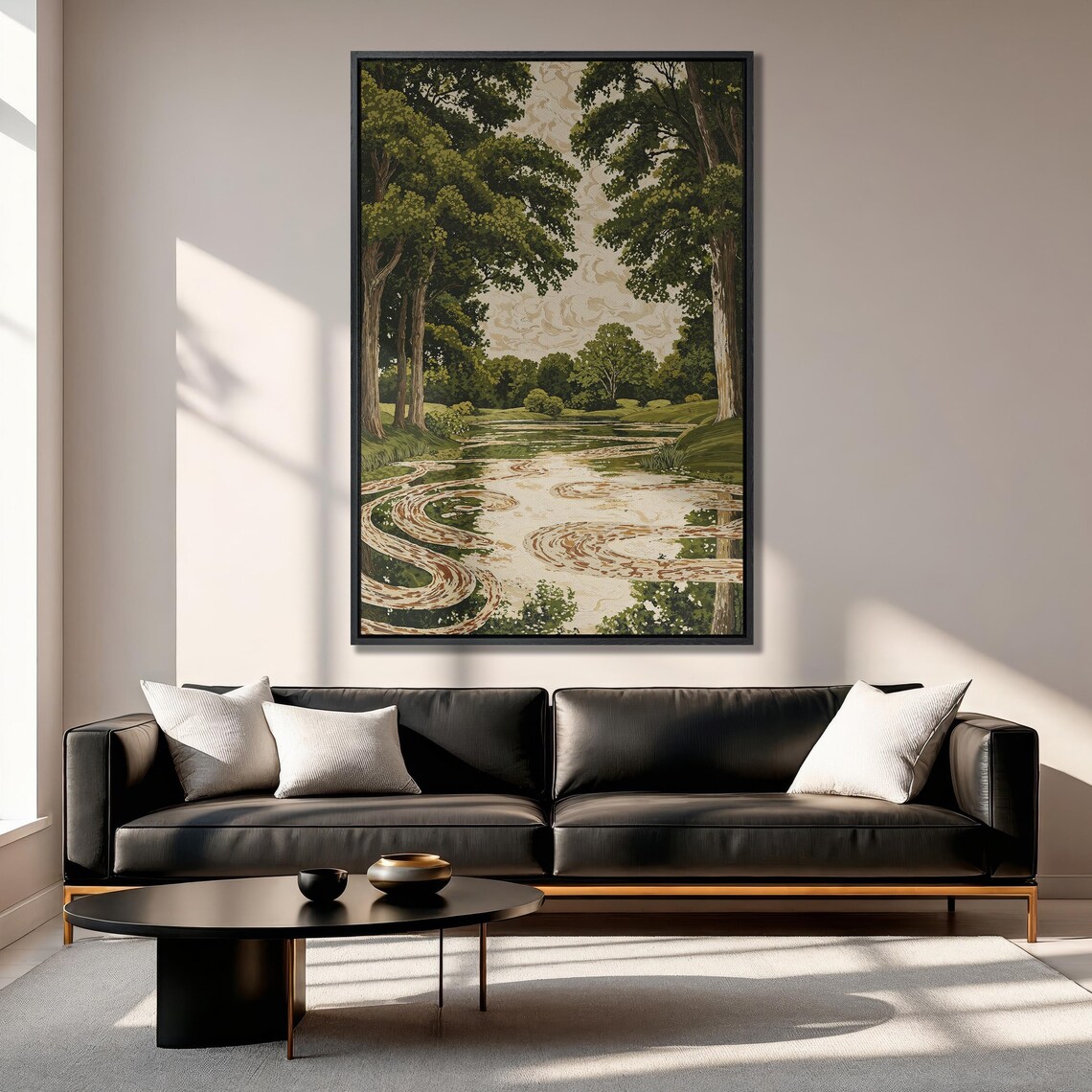 Woodland Pond with Swirling Reflections Vintage Artwork Poster - Image 6