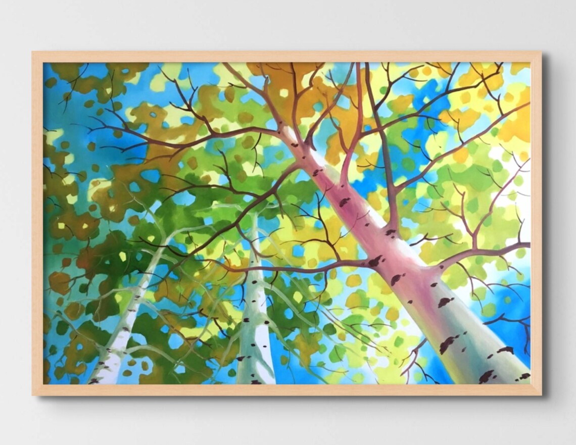 Abstract Birch Forest Art Print, Contemporary Landscape - Image 2