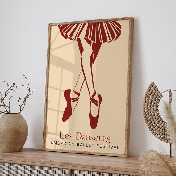 Les Danseurs American Ballet Festival Red Pointe Shoes Poster