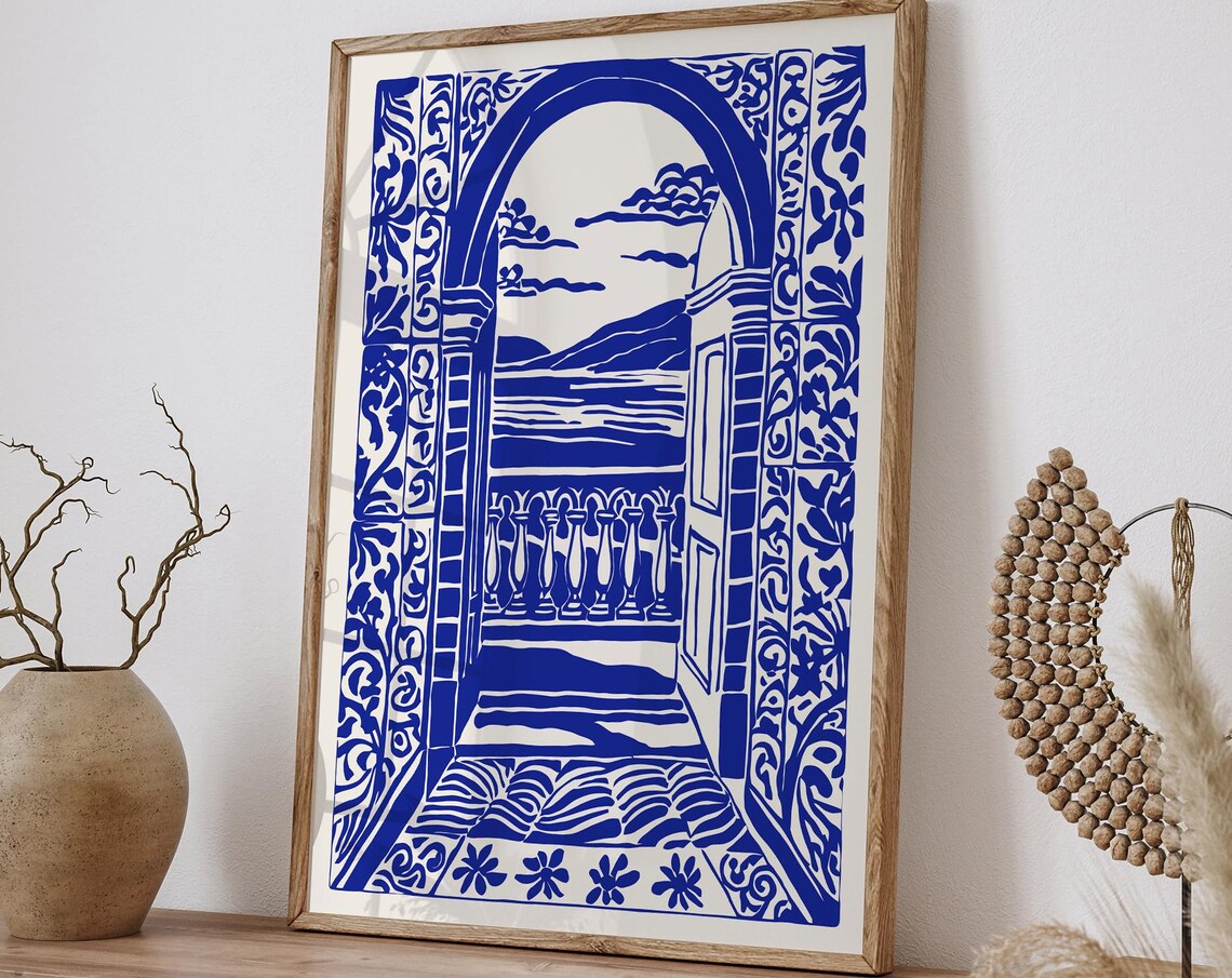 Romantic La Vacanza Italiana Indigo Archway Coastal View Poster