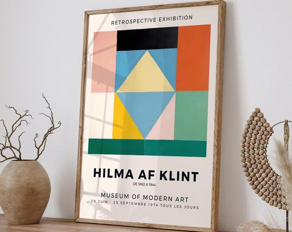 Inspired By Hilma Af Klint Exhibition Poster Hilma Af Klint Homage Poster Modern Art Abstract Geometric Print Giclee Poster