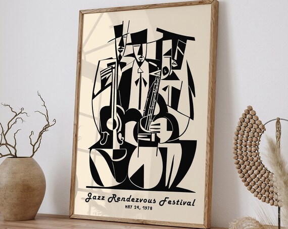 Jazz Rendezvous Festival May 24 1978 Cubist Musicians Poster