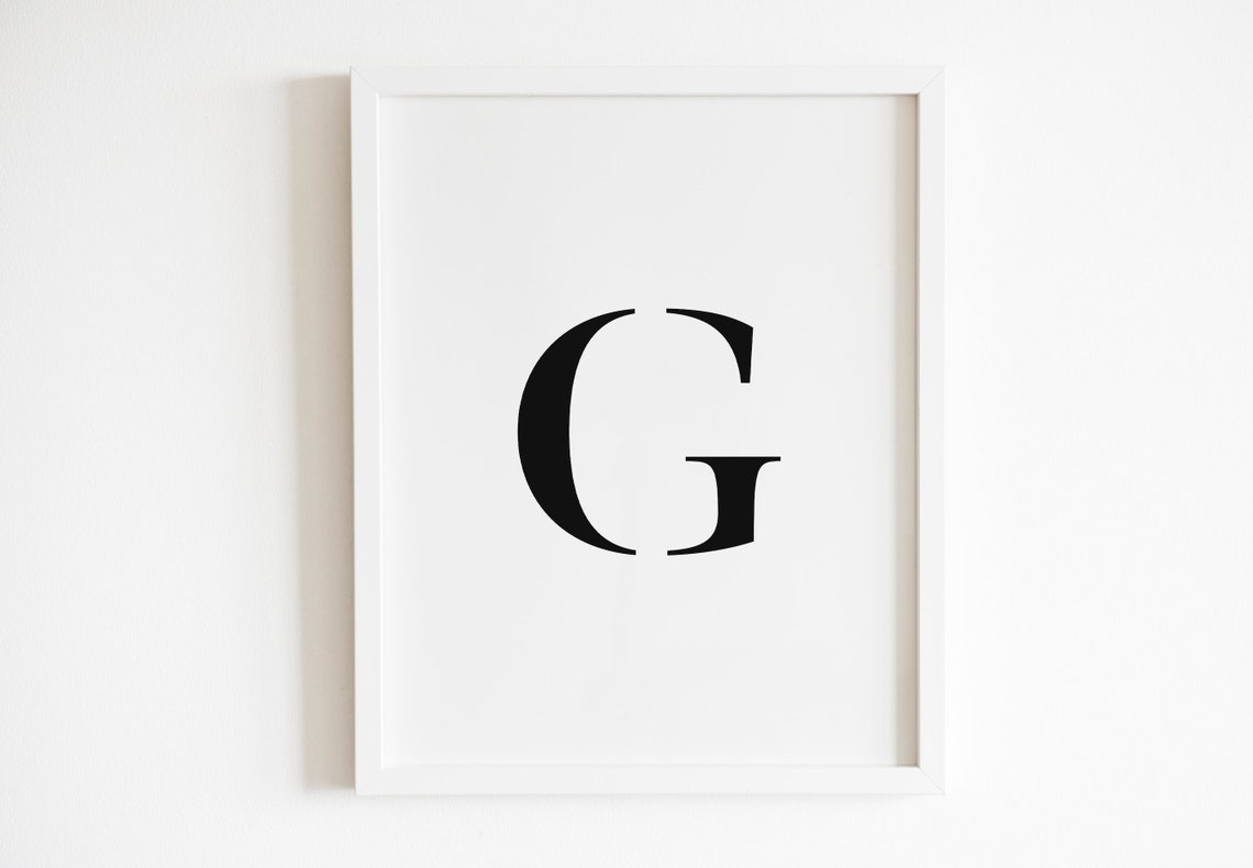 Letter G Bold Serif Monogram Initial Alphabet Minimalist Poster