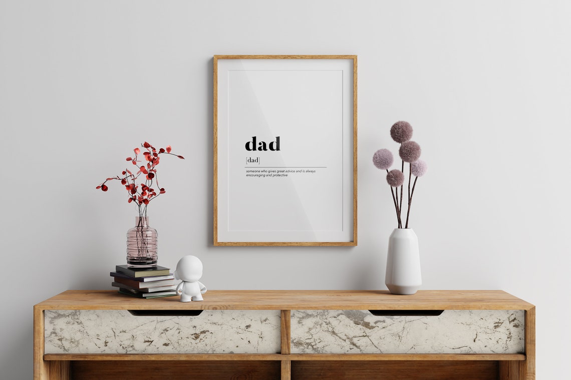 Dad Definition Dictionary Typography Fathers Day Gift Poster - Image 3