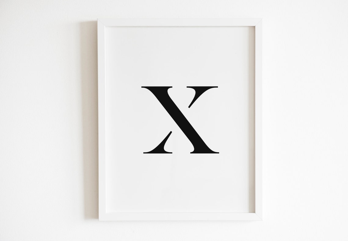 Letter X Bold Serif Monogram Initial Alphabet Minimalist Poster