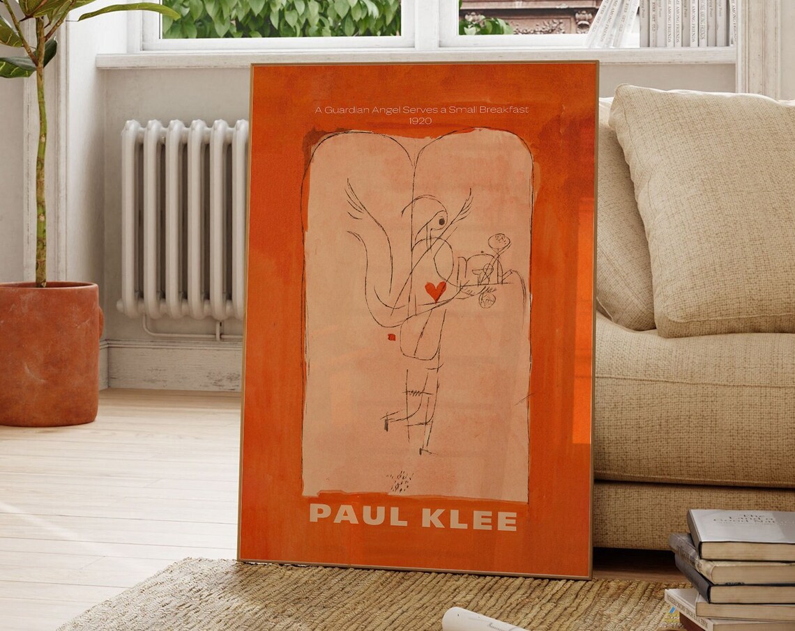 Paul Klee Guardian Angel Serves a Small Breakfast 1920 Orange Poster