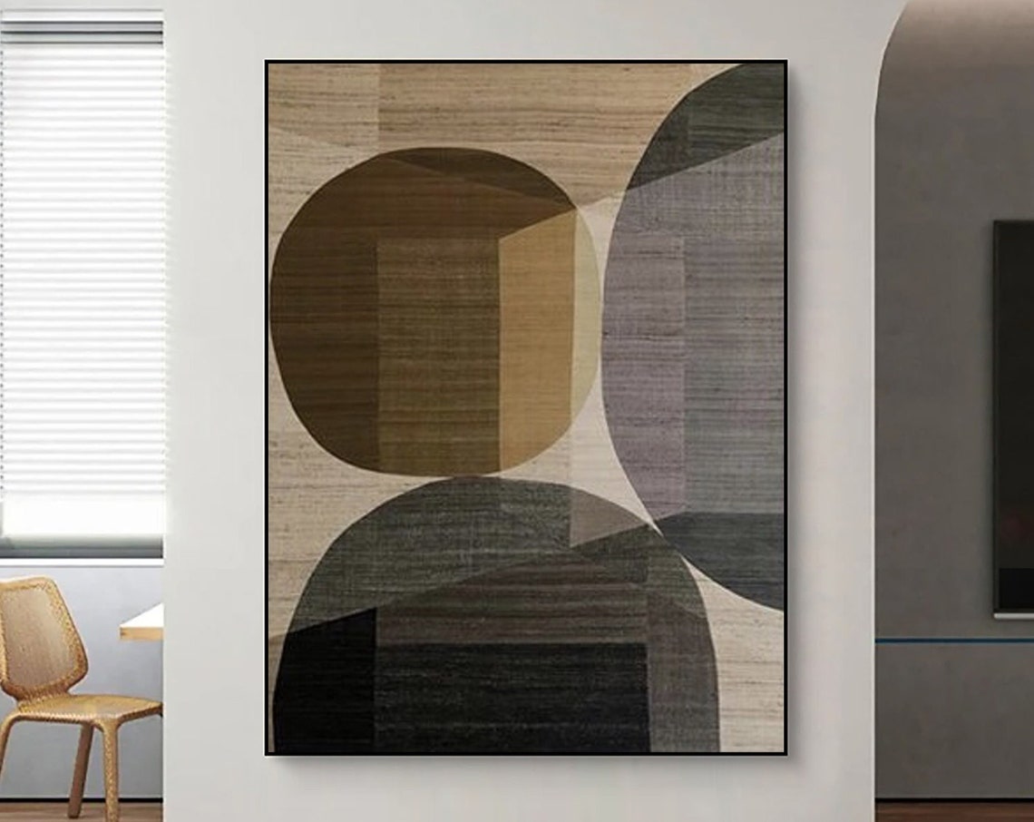Neutral Beige Abstract Painting Wabi Sabi Wall Art Black Beige Abstract Textured Painting Beige Wall Art Modern Painting Neutral Painting