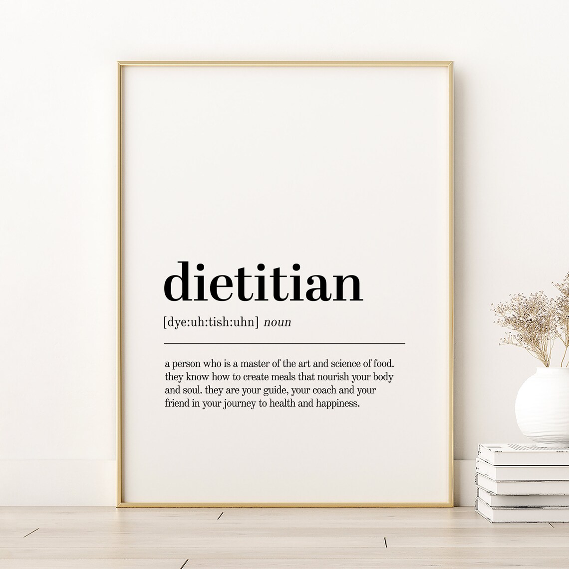 Dietitian Definition Print, Birthday Gift For Him