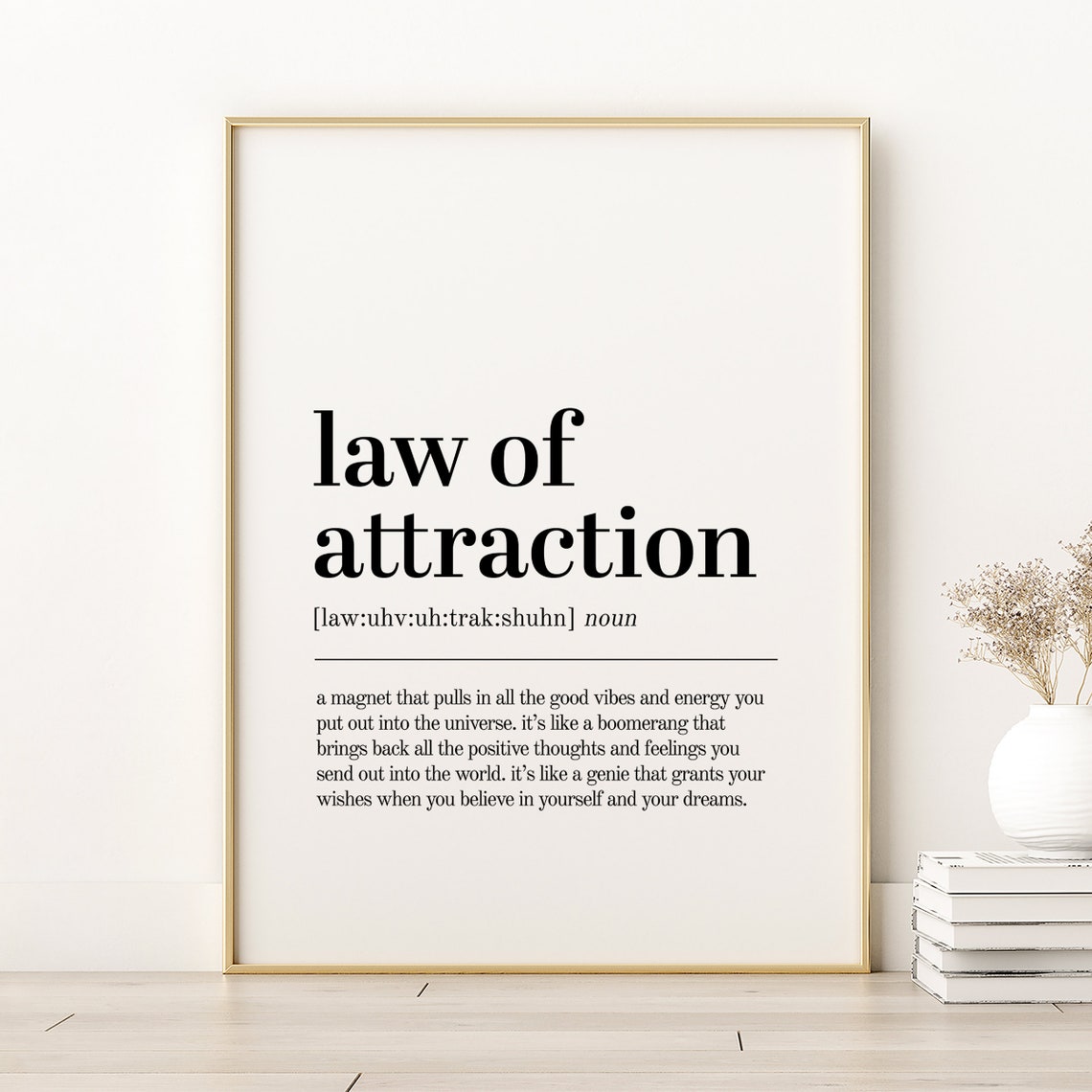 Law of Attraction Good Vibes Magnet Dictionary Definition Poster