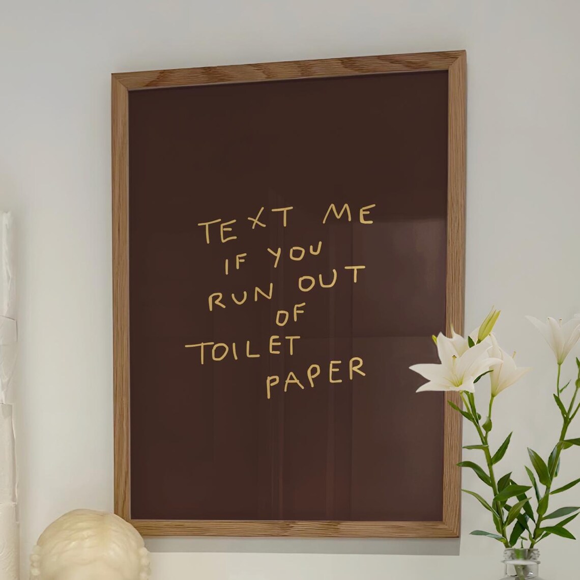 Funny Bathroom Print, Handwritten Neutral Decor