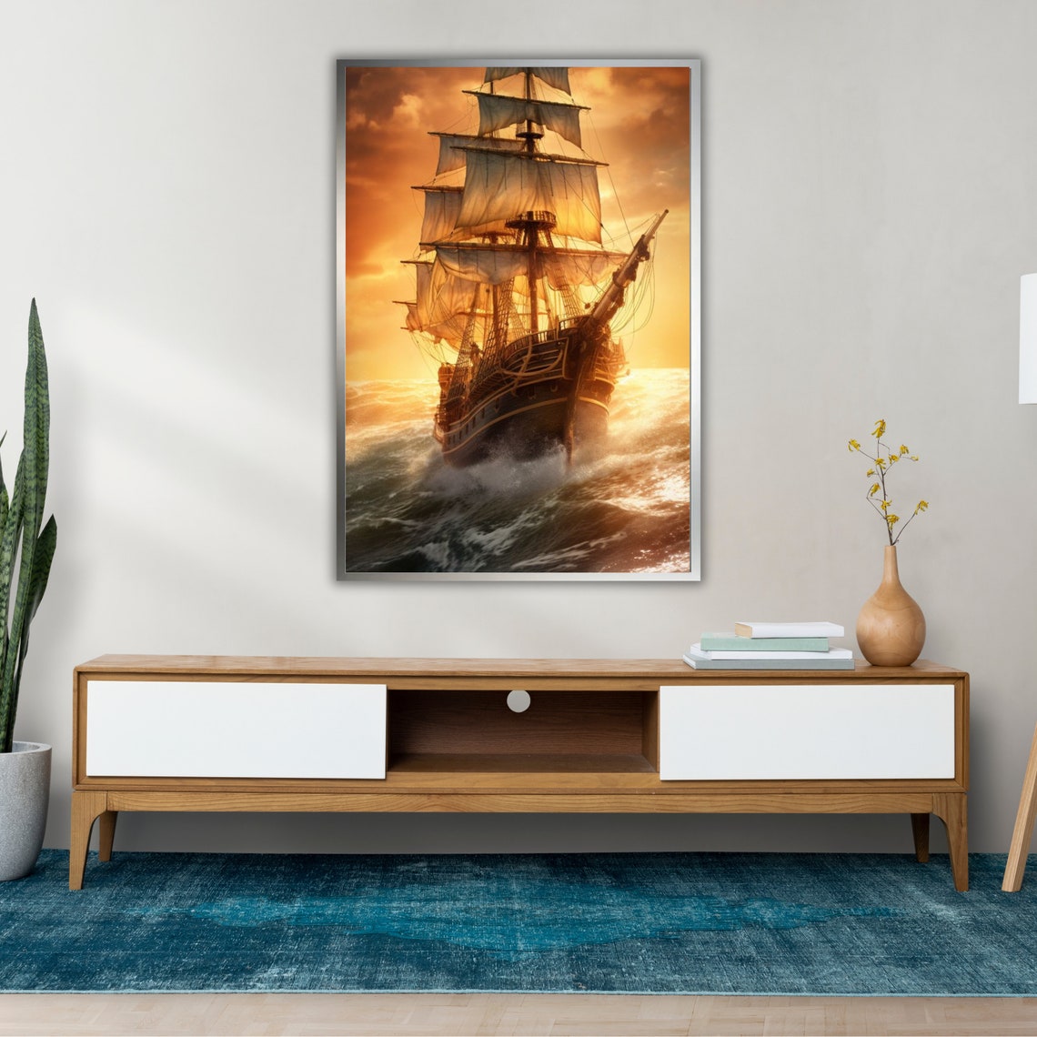 Coastal Ship Nautical Beach House Decor - Image 2
