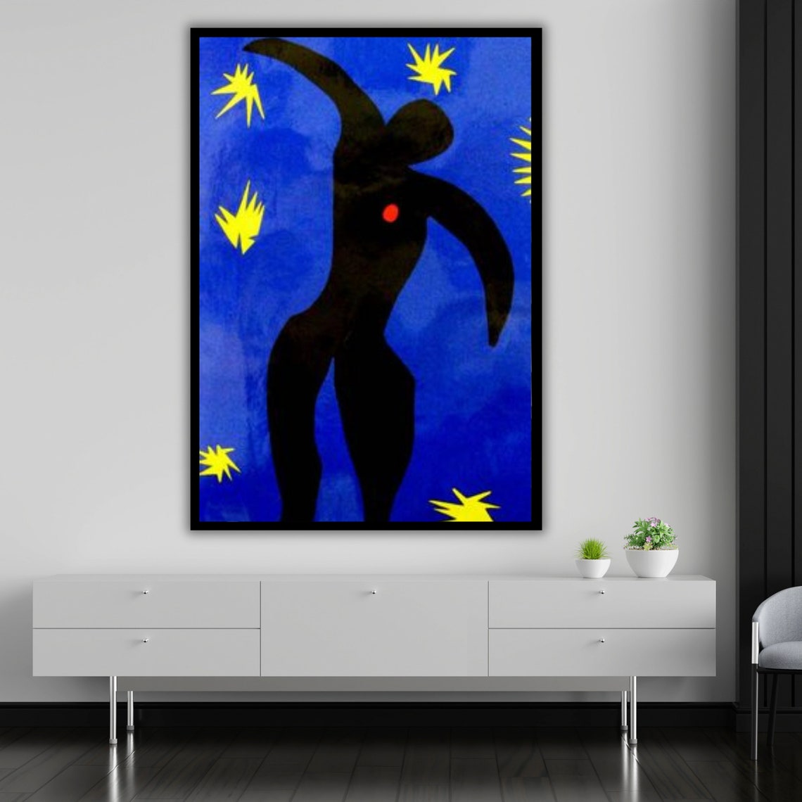 Matisse Icarus Falling Figure Blue Night Stars Cut Out Art Print - Image 5