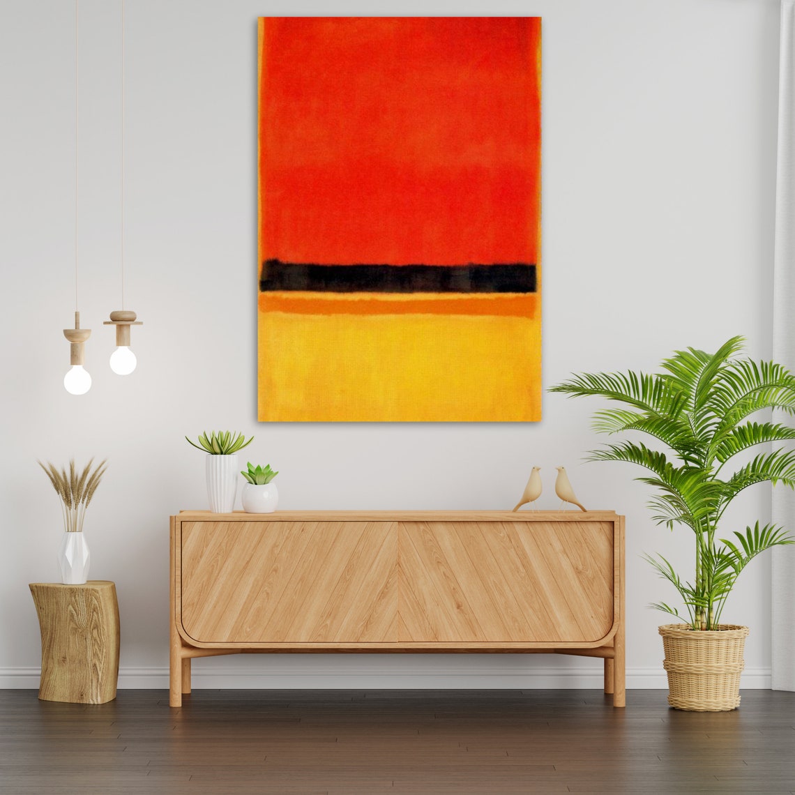 Red Orange Yellow Color Field Bands Warm Abstract Modern Poster - Image 2