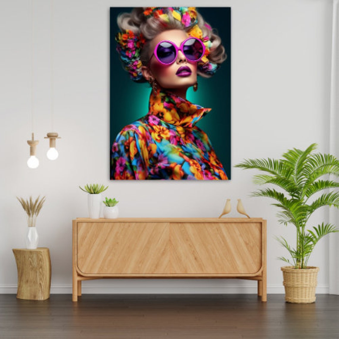 Mothers Day Gift Women Wall Art Ready To Hang Floral Wall Decor - Image 3