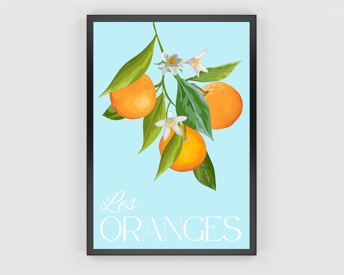 Les Oranges Botanical Fruit Market Art Print - Image 3