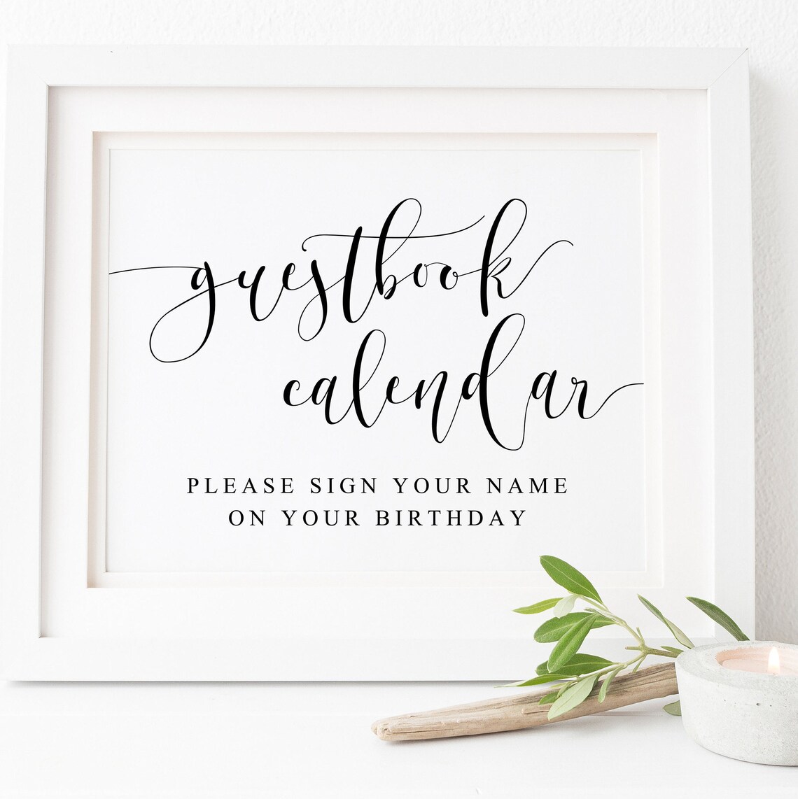 Guest Book Calendar Sign Wedding Guest Book Art Print