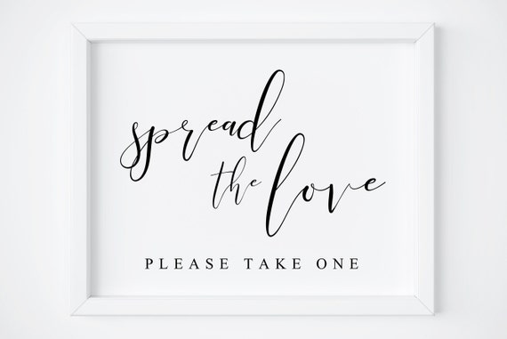 Spread The Love Wedding Sign, Rustic Poster