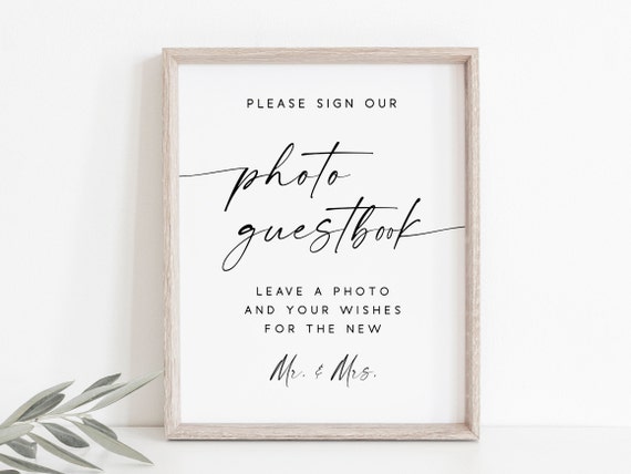 Photo Guestbook Sign, Wedding Reception Wall Art Print