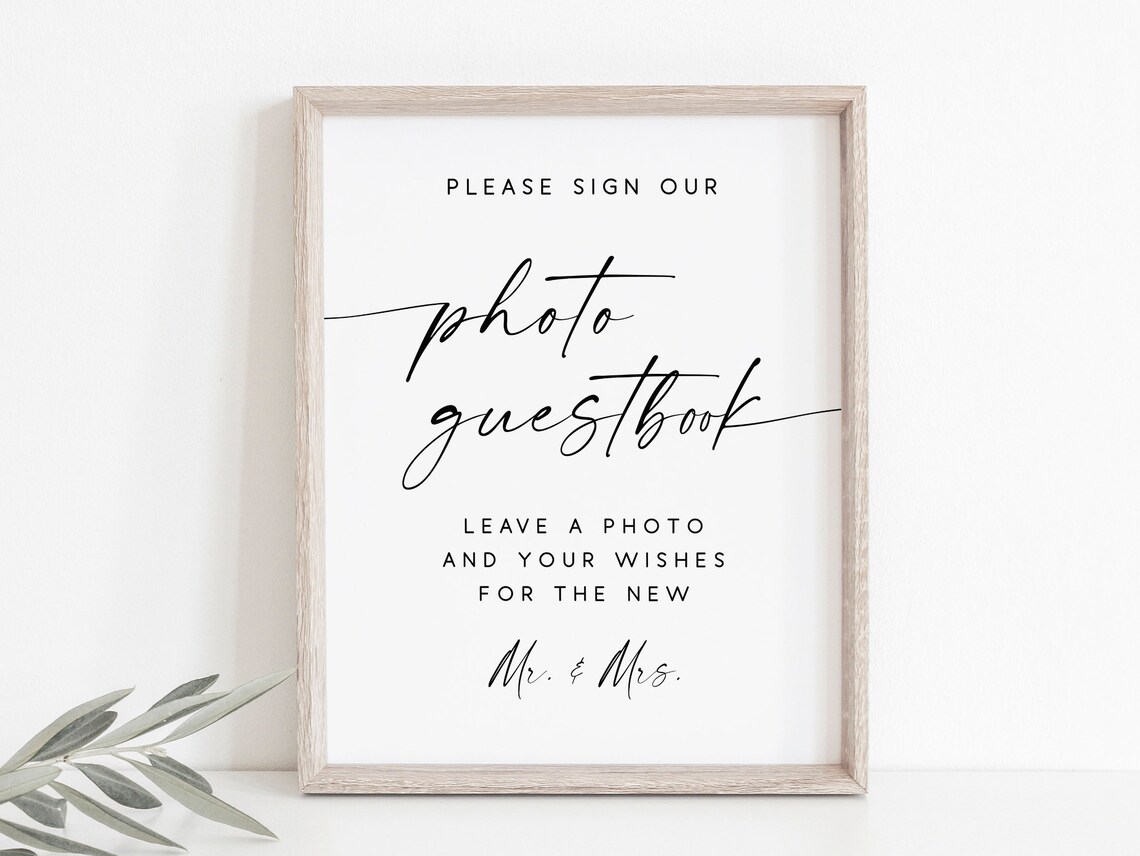 Photo Guestbook Sign, Wedding Reception Wall Art Print