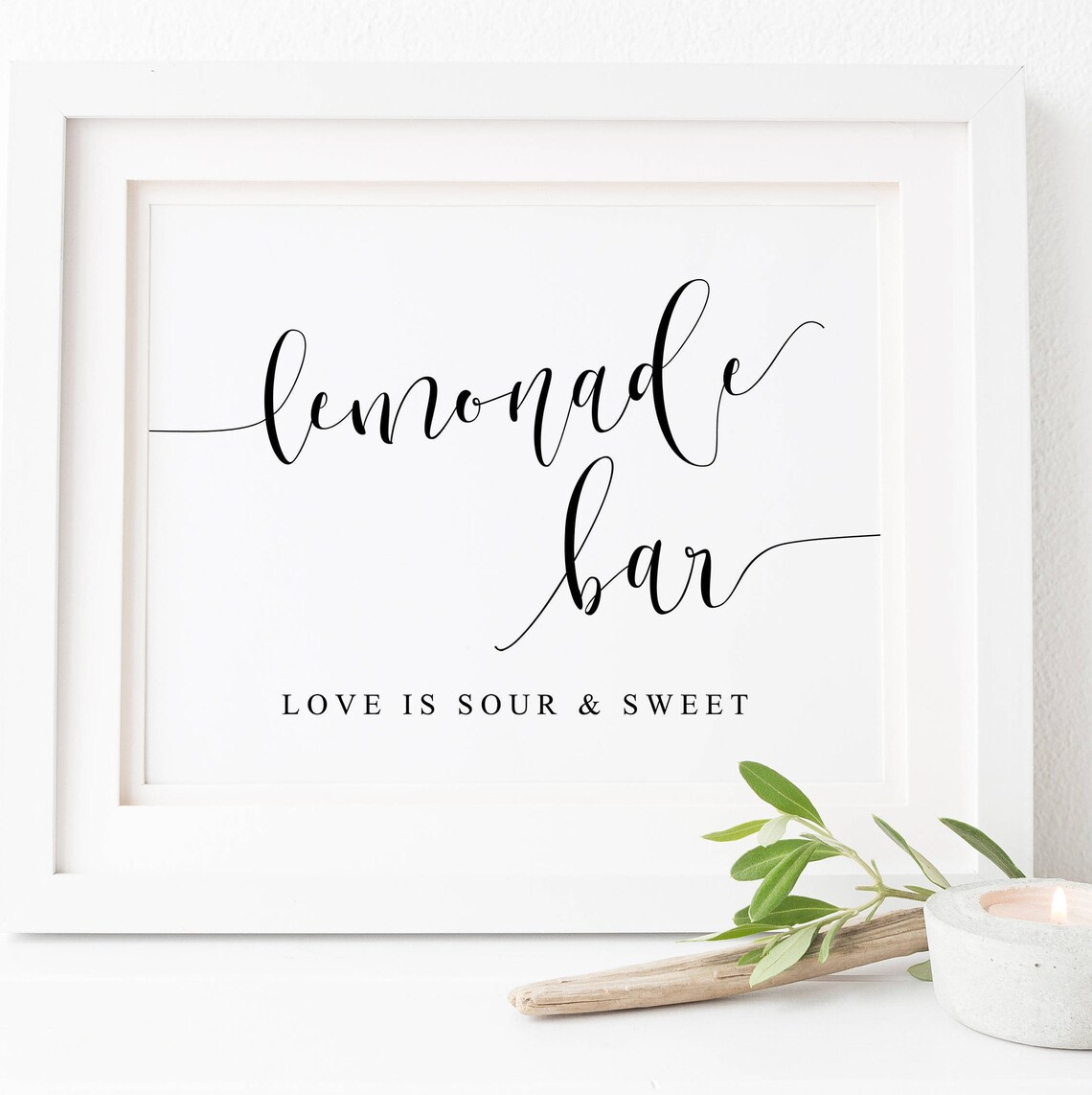 Lemonade Bar Sign, Wedding Beverage Station Print