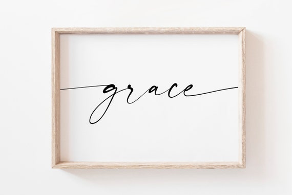 Grace Art Bible Quote Print Quotes Grace Sign Bible Verse Print Christian Wall Art Wall Art Wall Art