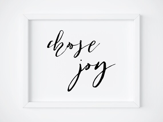 Choose Joy Inspirational Minimalist Calligraphy Quote Poster