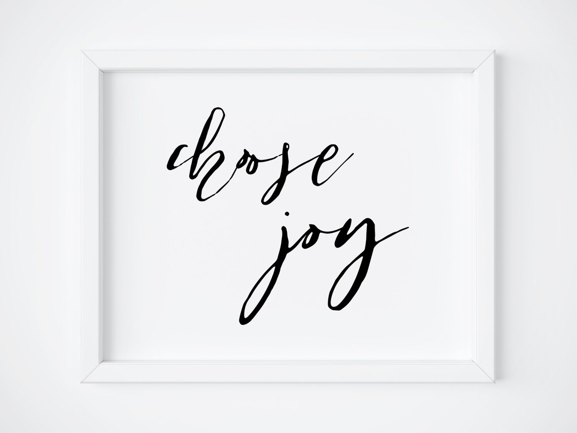 Choose Joy Inspirational Minimalist Calligraphy Quote Poster