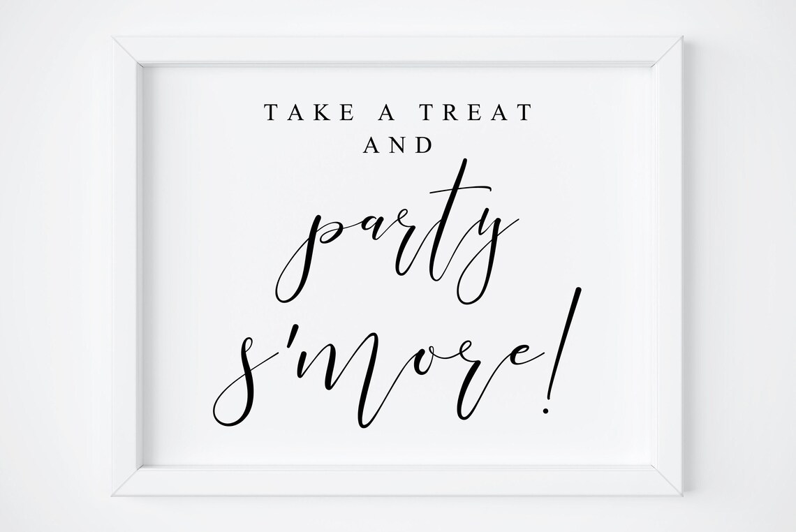 Party Smores Sign, Wedding Reception Treat Sign