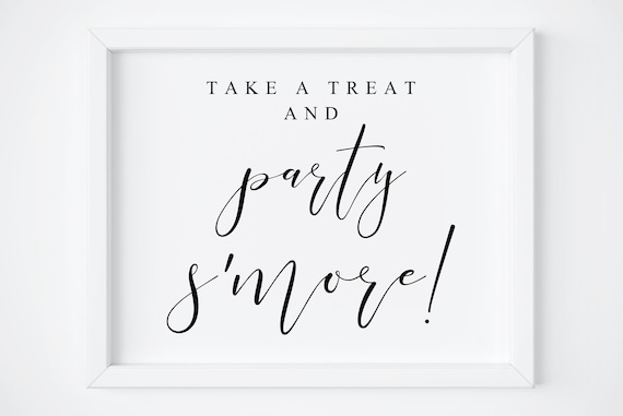 Party Smores Sign, Wedding Reception Treat Sign