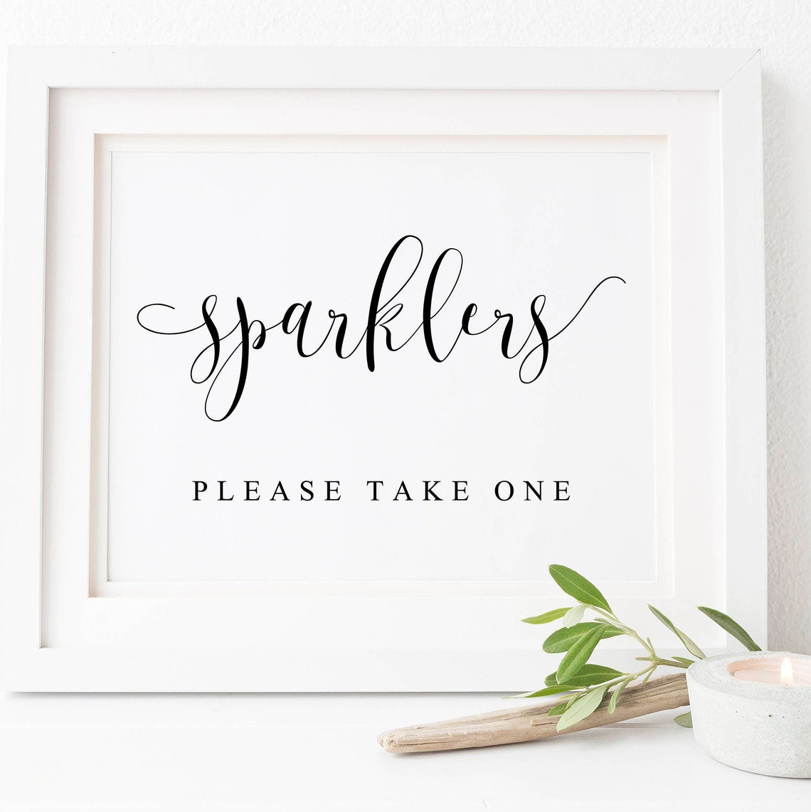 Sparklers Please Take One Calligraphy Wedding Send Off Sign Poster